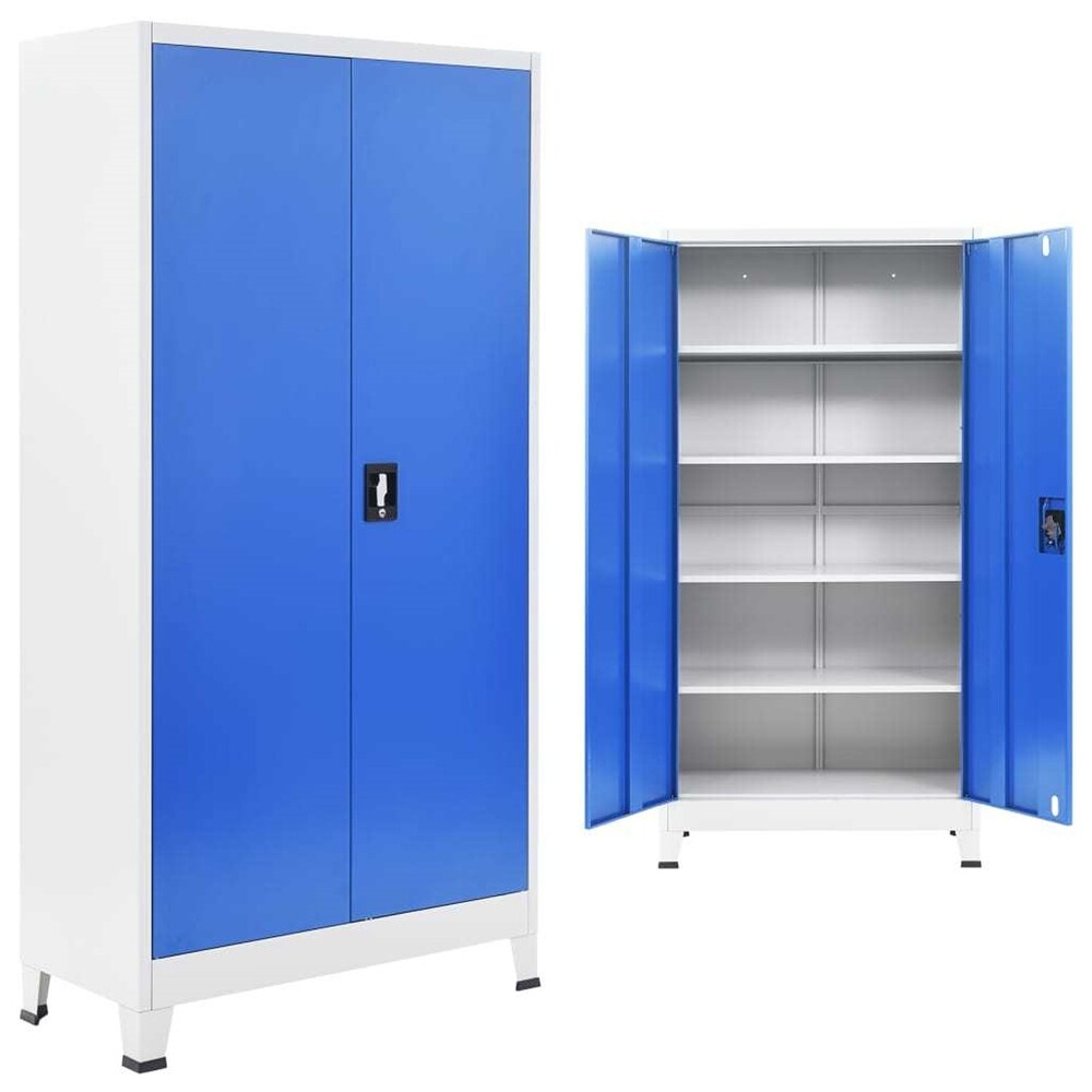 Office Cabinet with Doors and Adjustable Shelves  Metal Garage Storage