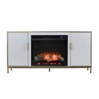 SEI FURNITURE Daltaire Touch Screen Electric Fireplace with Media Storage in Black FR1217356