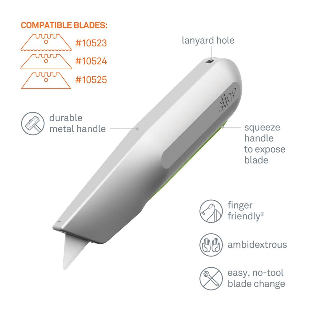 Slice Squeeze Knife Auto Retractable Metal Handle