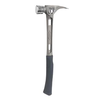 Stiletto 15 oz. TiBone 3 Smooth Face with Curved Handle Hammer and Titanium Trim and Nail Puller TB3SC-TRIMBAR5