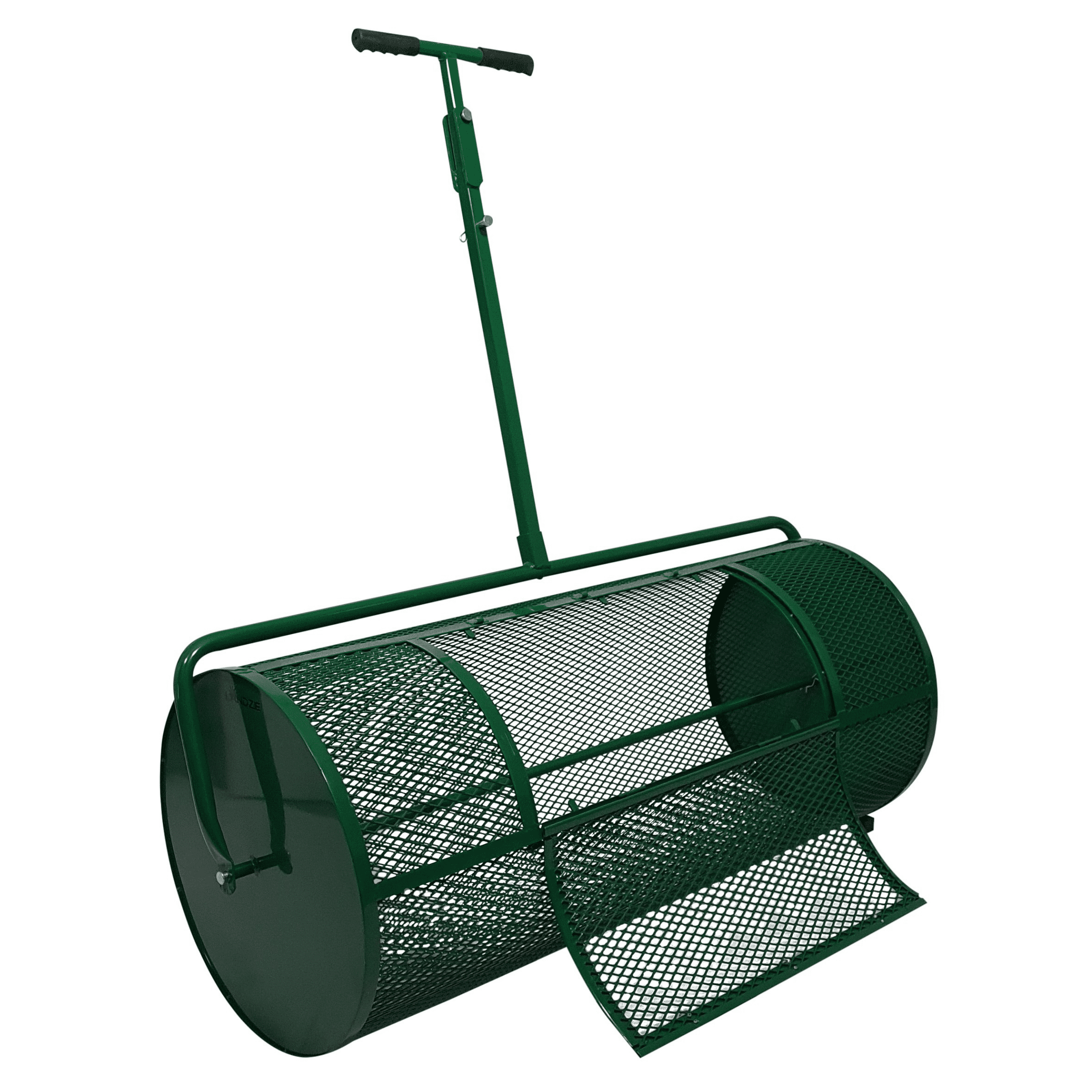 Landzie Lawn & Garden Spreaders - 44 Inch Heavy Duty Metal Mesh Basket Push/Tow Spreader - Compost, Peat Moss, Top Soil, Mulch - Durable Lightweight Multi-Purpose Yard Care Equipment - Manure Spreader