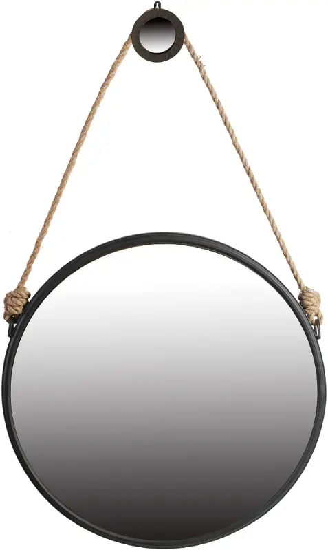 29 Inch Hanging Round Mirror with Rope