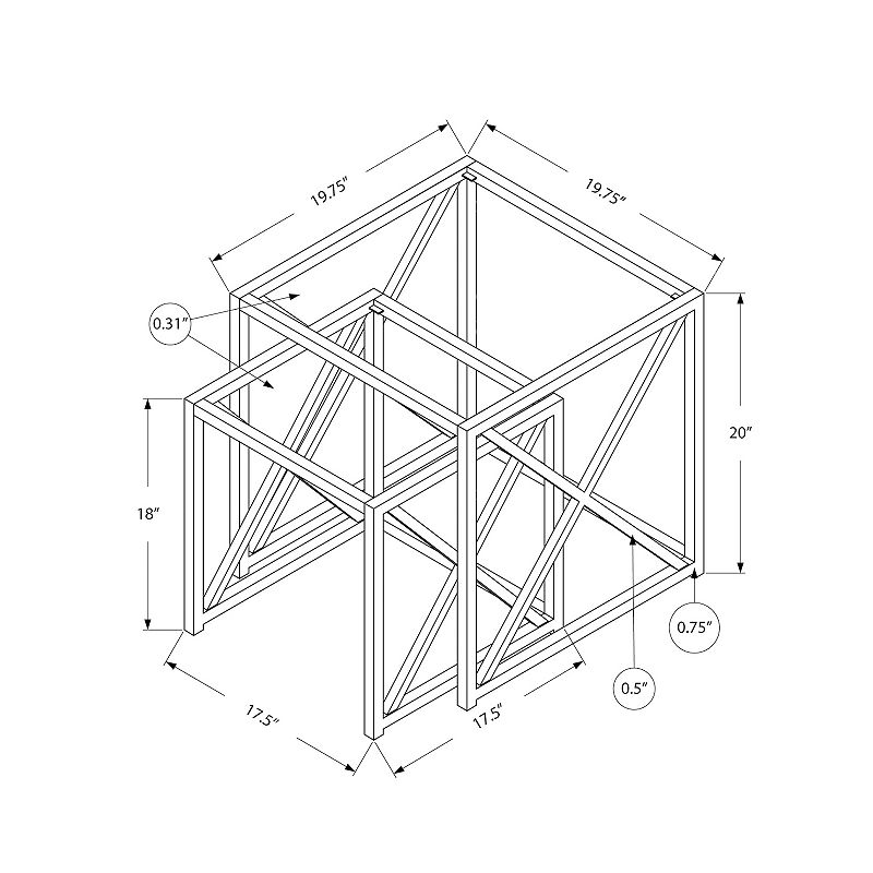 Monarch X-Frame Nesting End Table 2-piece Set