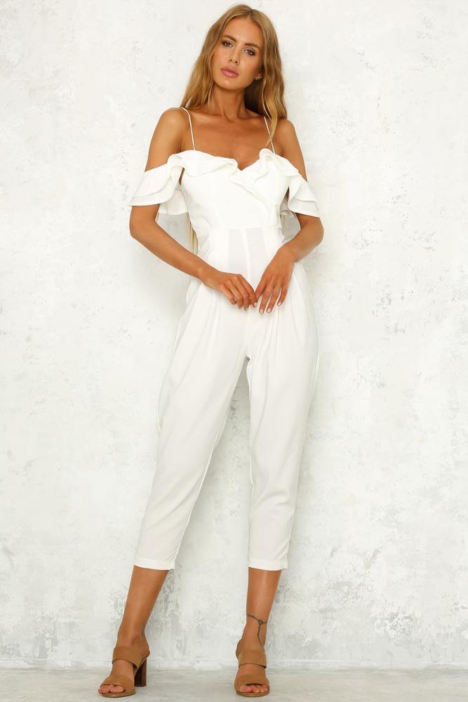 Long Distance Love Jumpsuit White