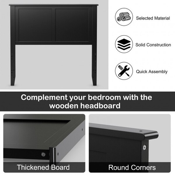 Headboard with Pre-drilled Holes and Height Adjustment - - 36068998