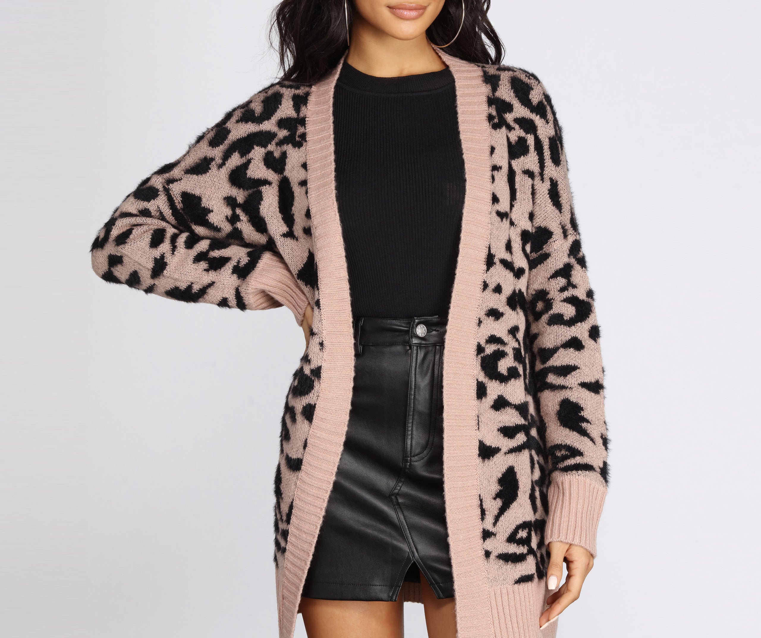 Purrfect Style Leopard Print Cardigan