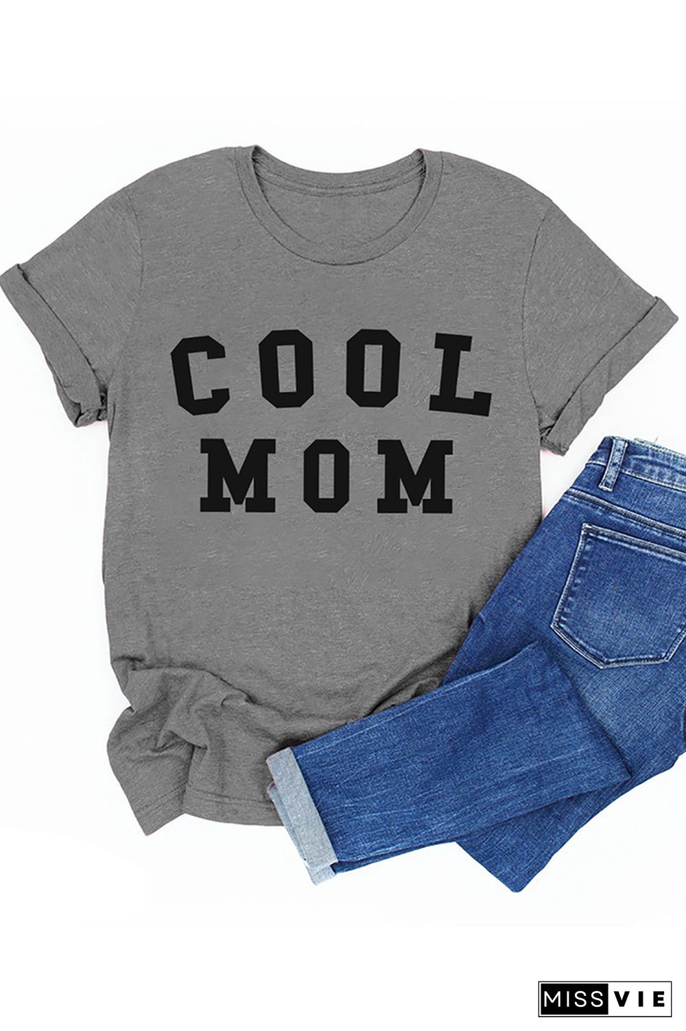 COOL MOM Print Graphic Tees for Women Wholesale Short Sleeve T shirts Top