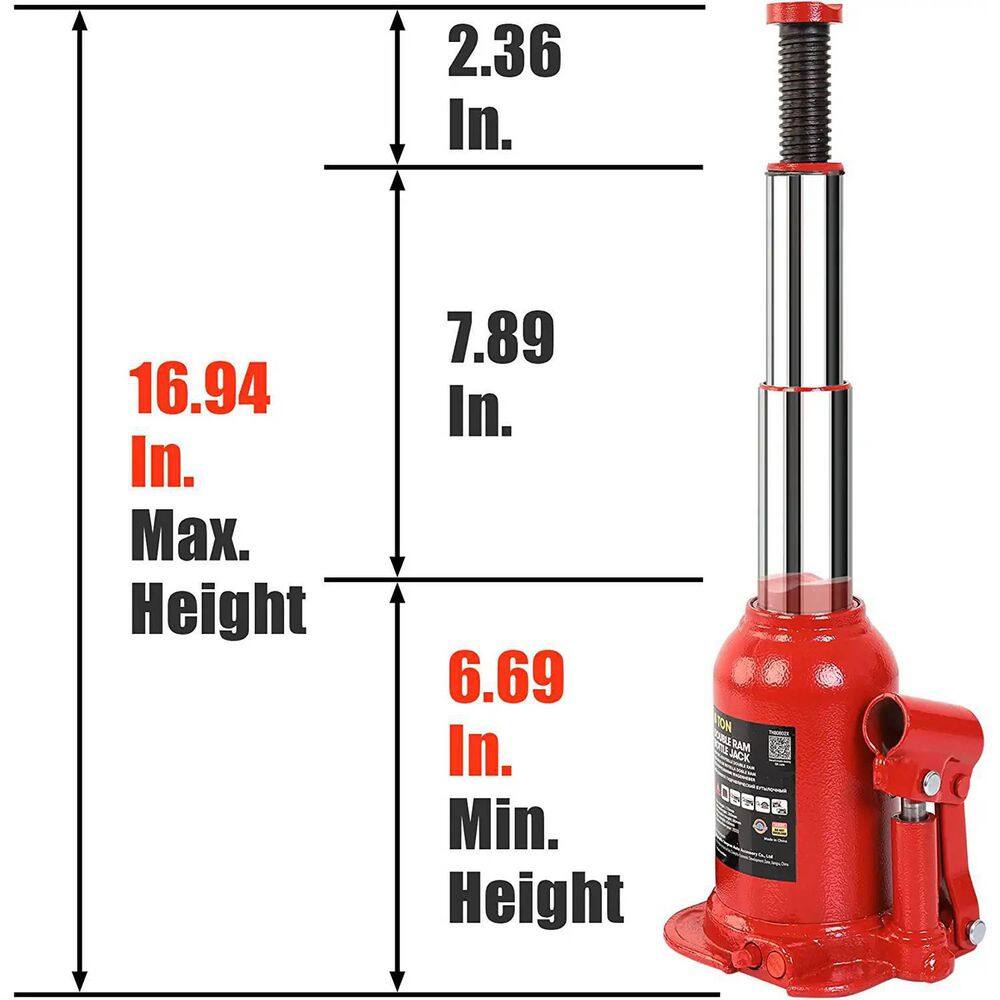 Big Red 8-Ton Double Ram Bottle Jack ATH80802XR