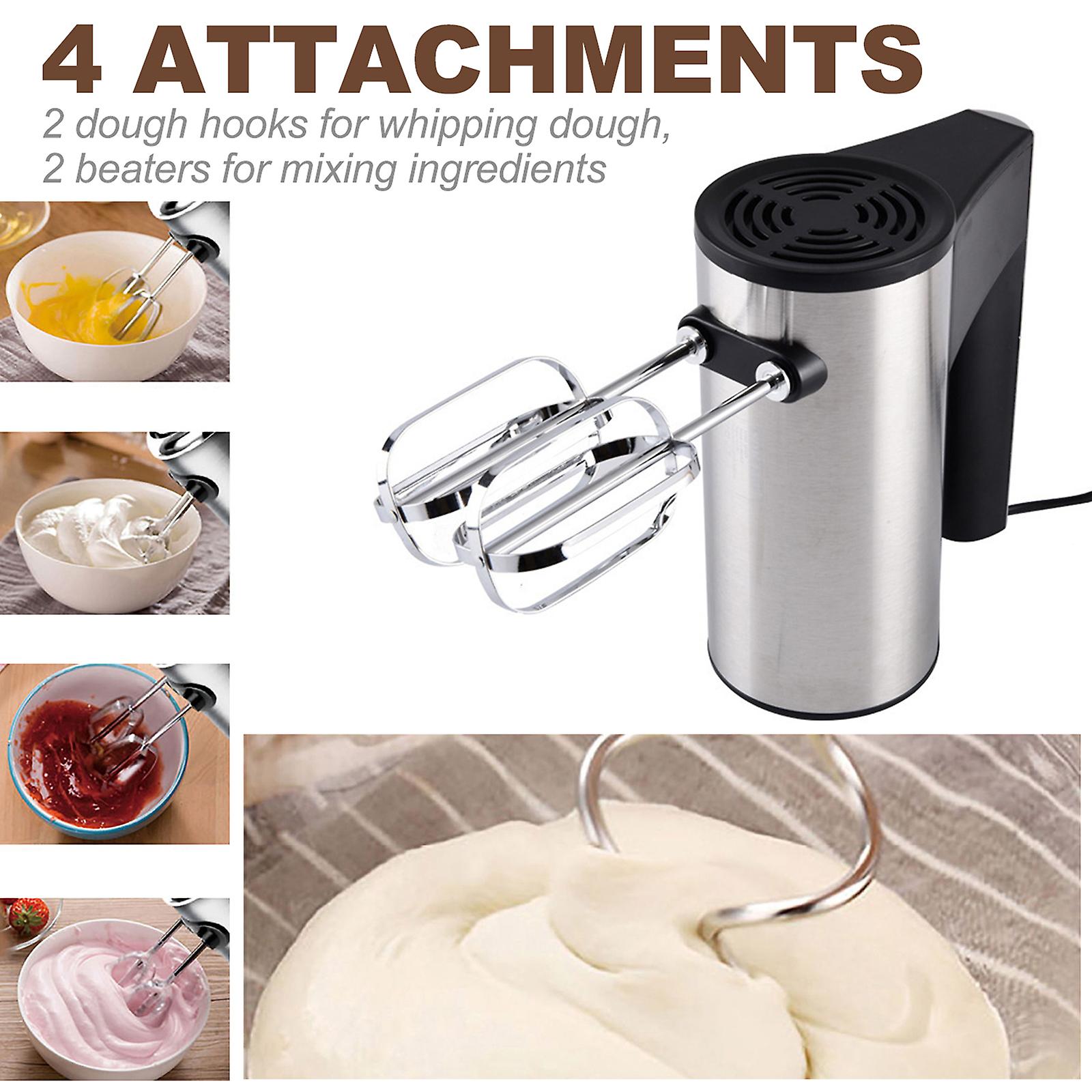 Hand Mixer Electric 251w Multi-speed Hand Mixer With Button， Easy Eject Button And 4 Attachments Dough Hooks， Beaterseu Plug