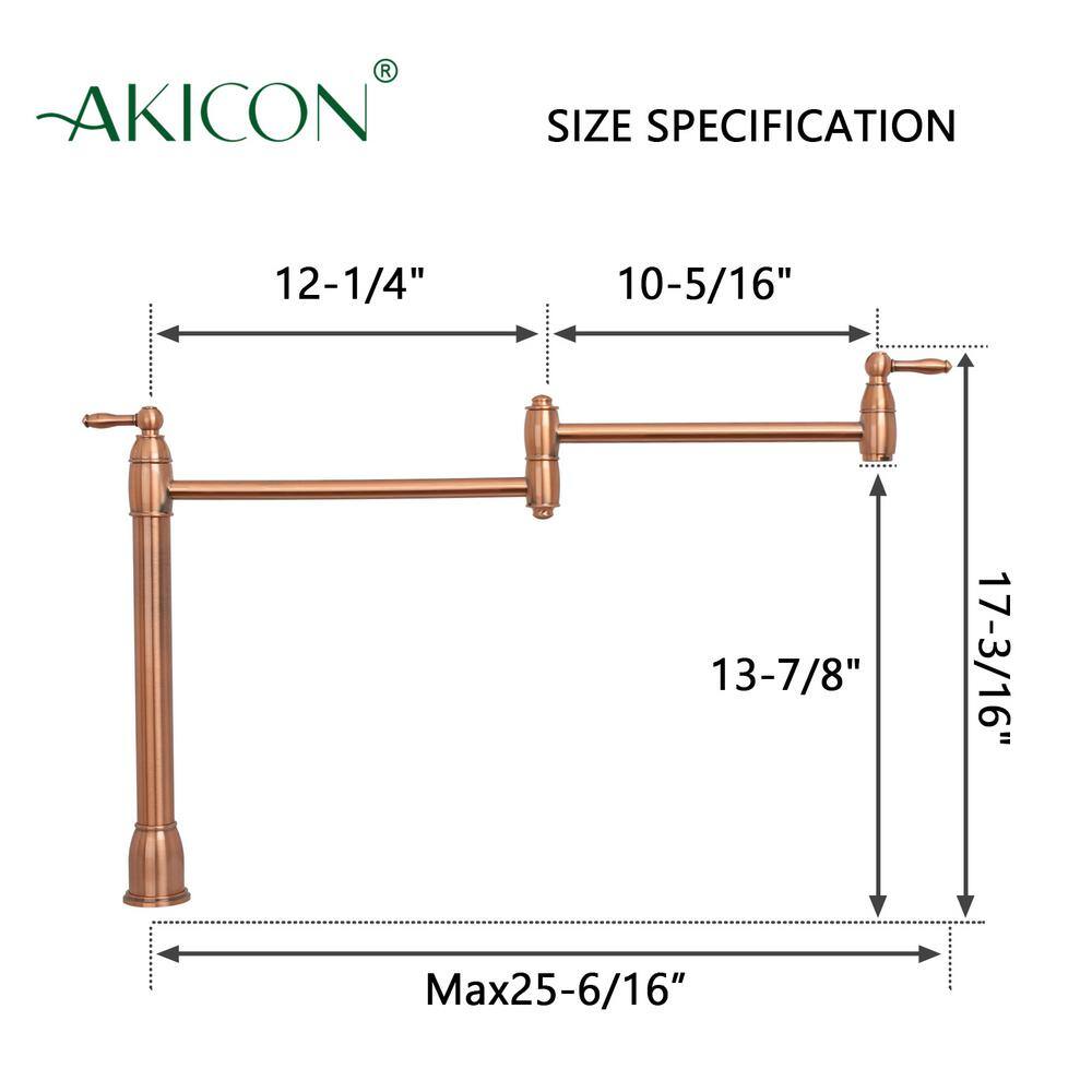 Akicon Deck-Mounted Pot Filler in Copper AK188C