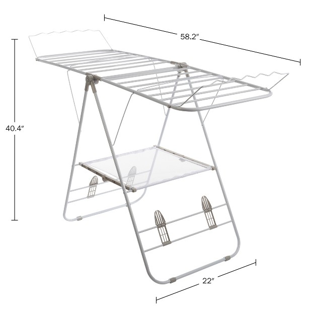 Clothes Drying Rack Indoor outdoor Portable Laundry Rack For Clothing Towels Shoes And More Collapsible Clothes Stand By Everyday Home white