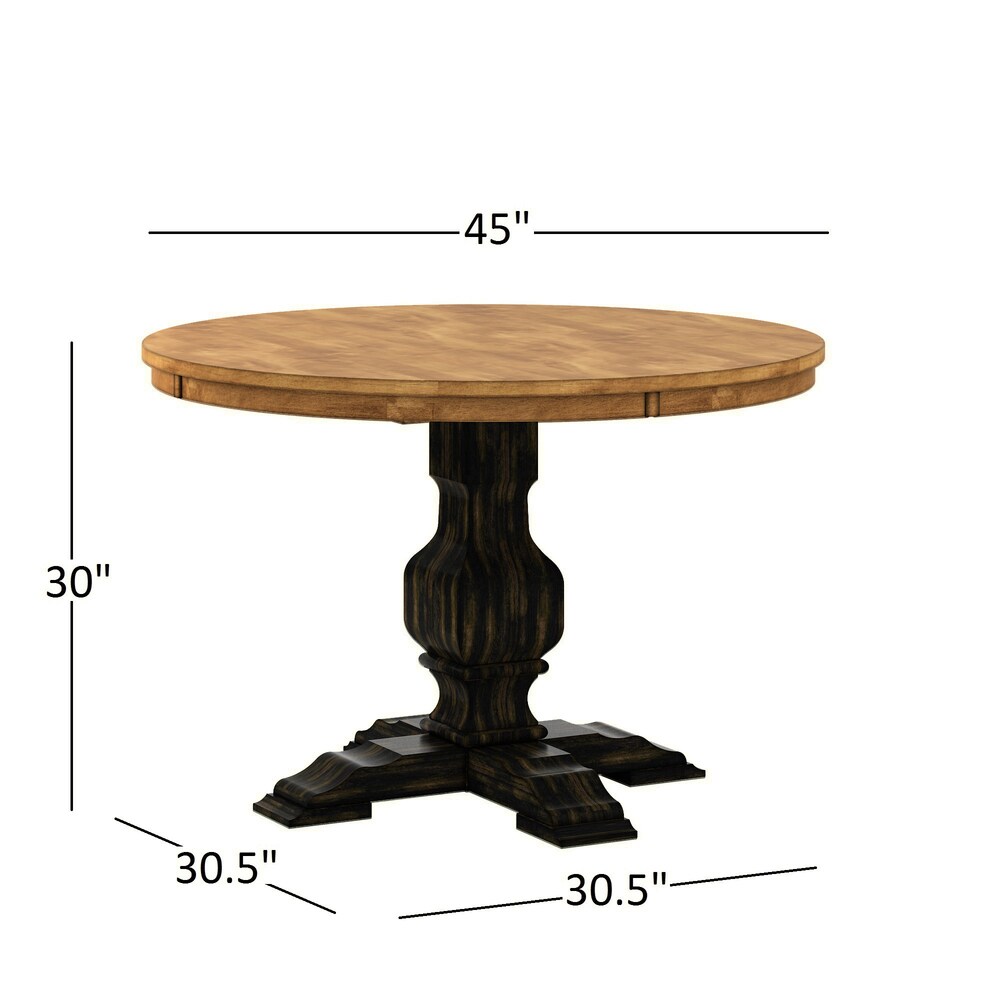 Eleanor Black Round Solid Wood Top 5 Piece Dining Set   Slat Back by iNSPIRE Q Classic