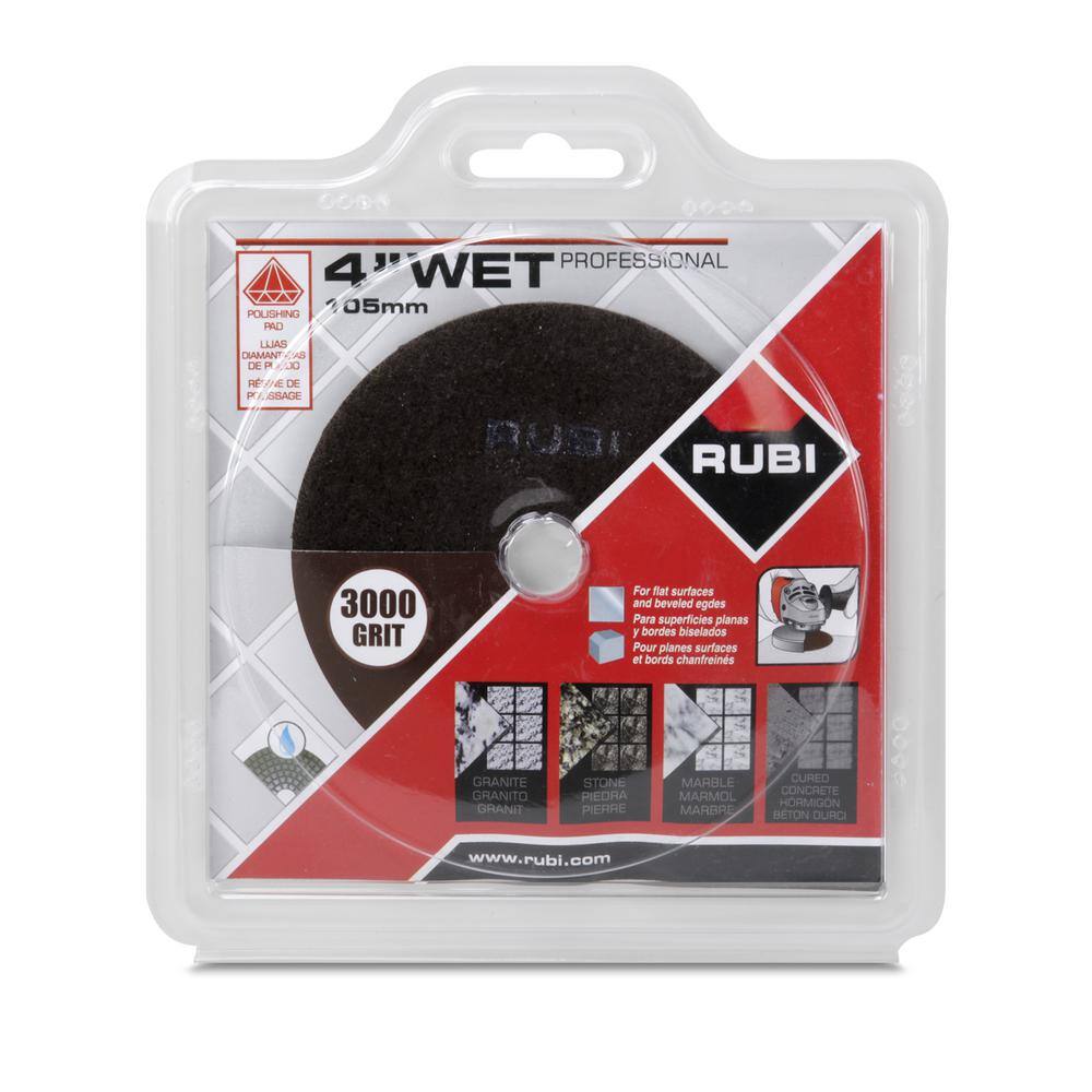 Rubi 4 in. 3000 Grit Resin Wet Polishing Pad 61964