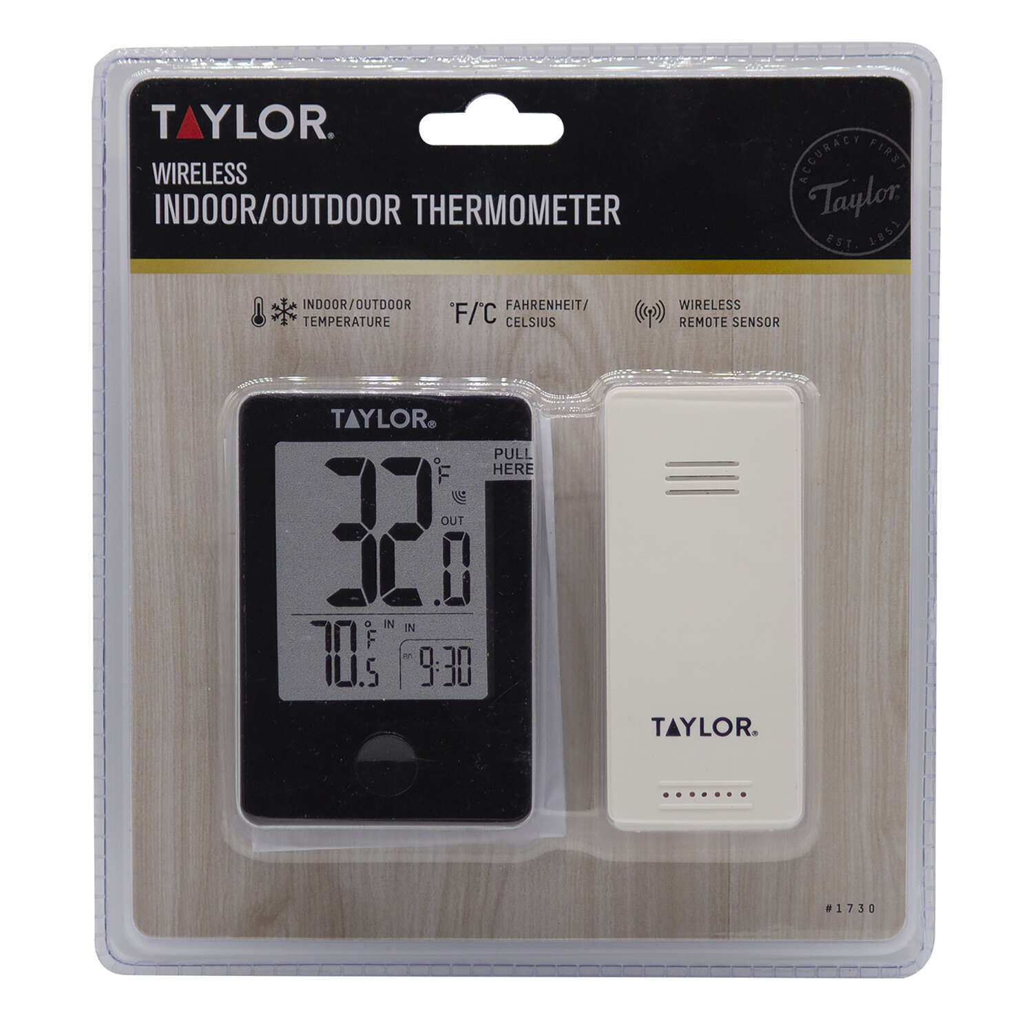 Taylor Digital Thermometer Plastic Black 7.68 in.