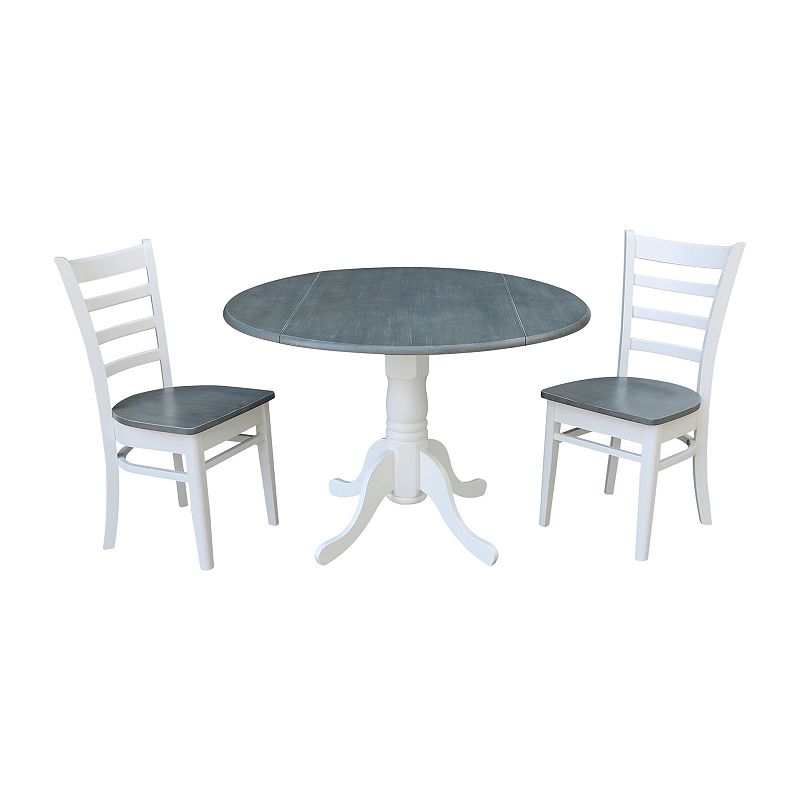 International Concepts Dual Drop Leaf Table with Emily Side Chairs 3-pc. Dining Set