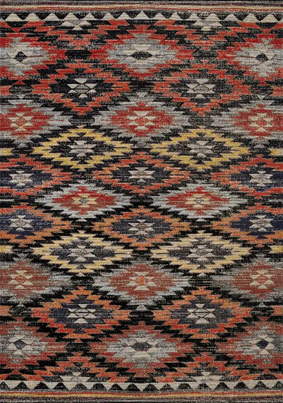 Sara 5' x 8' Tribal Red Orange Area Rug