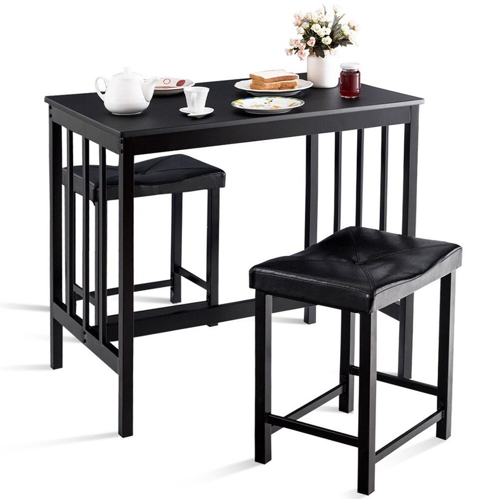 Costway 3 PCS Modern Counter Height Dining Set Table 32.5'' and 2