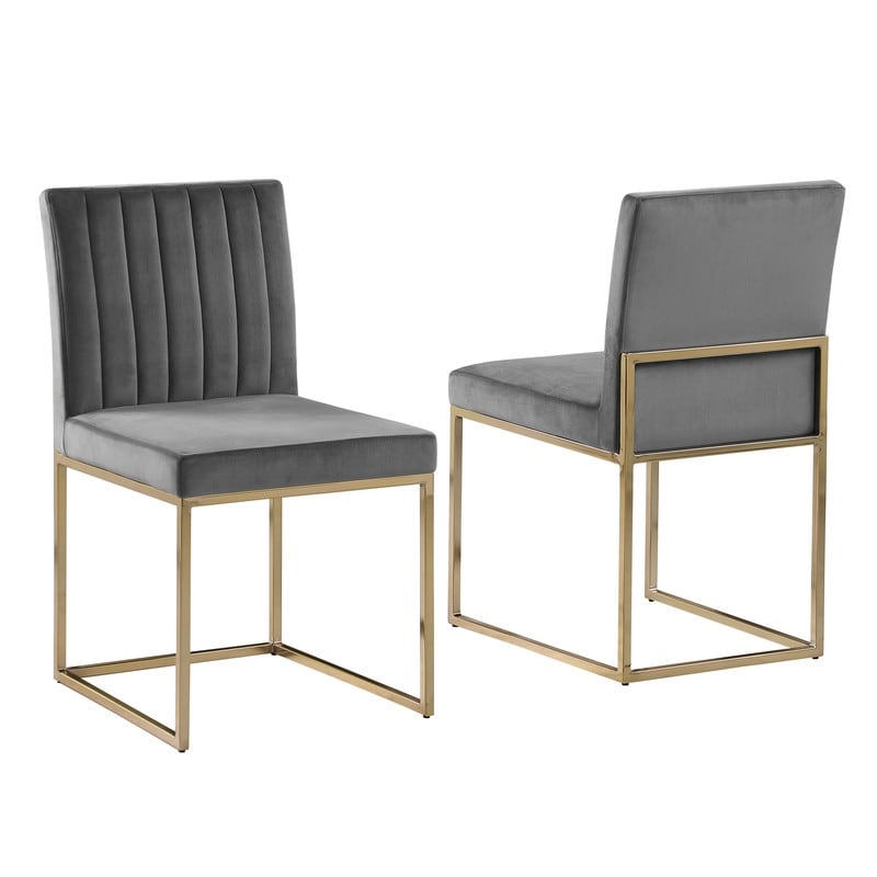 Best Master Furniture Emilio Gold Velvet Dining Chairs (Set of 2)