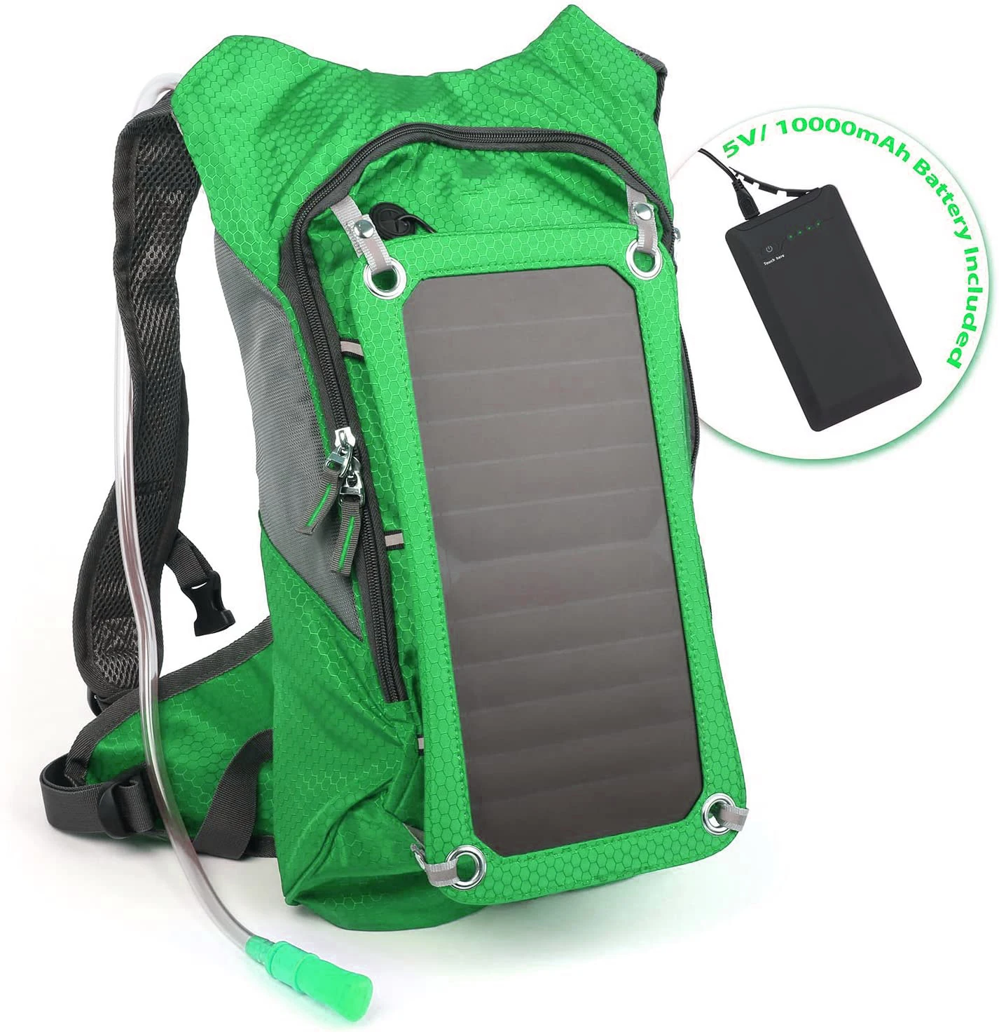 solar backpack charger  World's strongest water resistant solar panel hydration back pack hiking rucksack