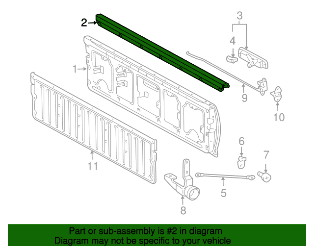 Genuine OE Toyota Tailgate Molding (Right) - 65717-04020