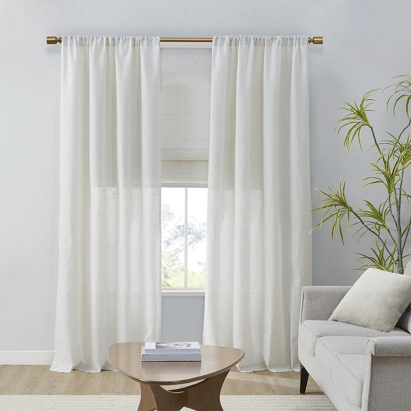 Madison Park Suvi 2-Pack Linen Blend Textured Light Filtering Rod Pocket Window Curtains