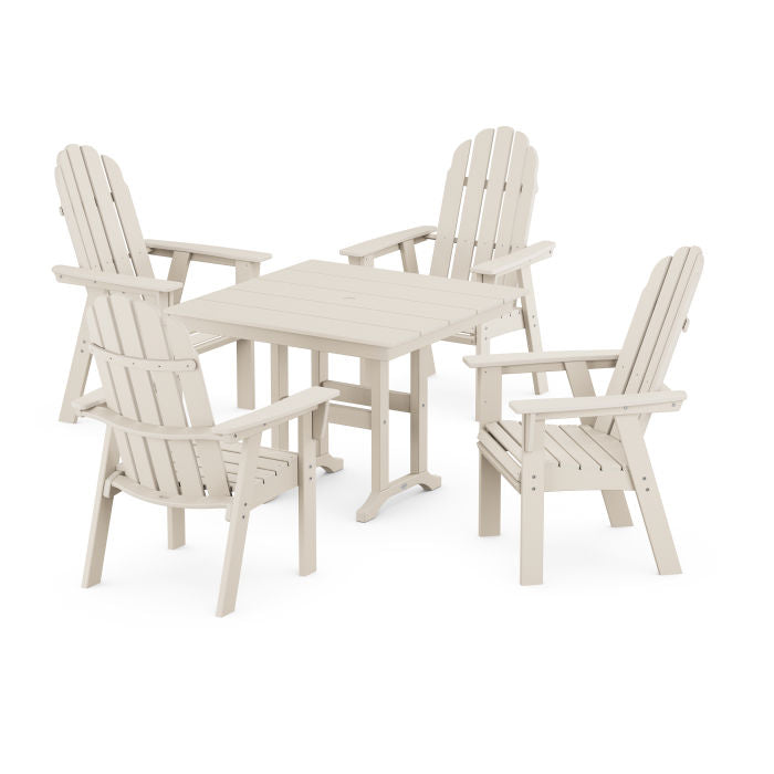 Polywood Vineyard Curveback Adirondack 5-Piece Farmhouse Dining Set PWS1165-1