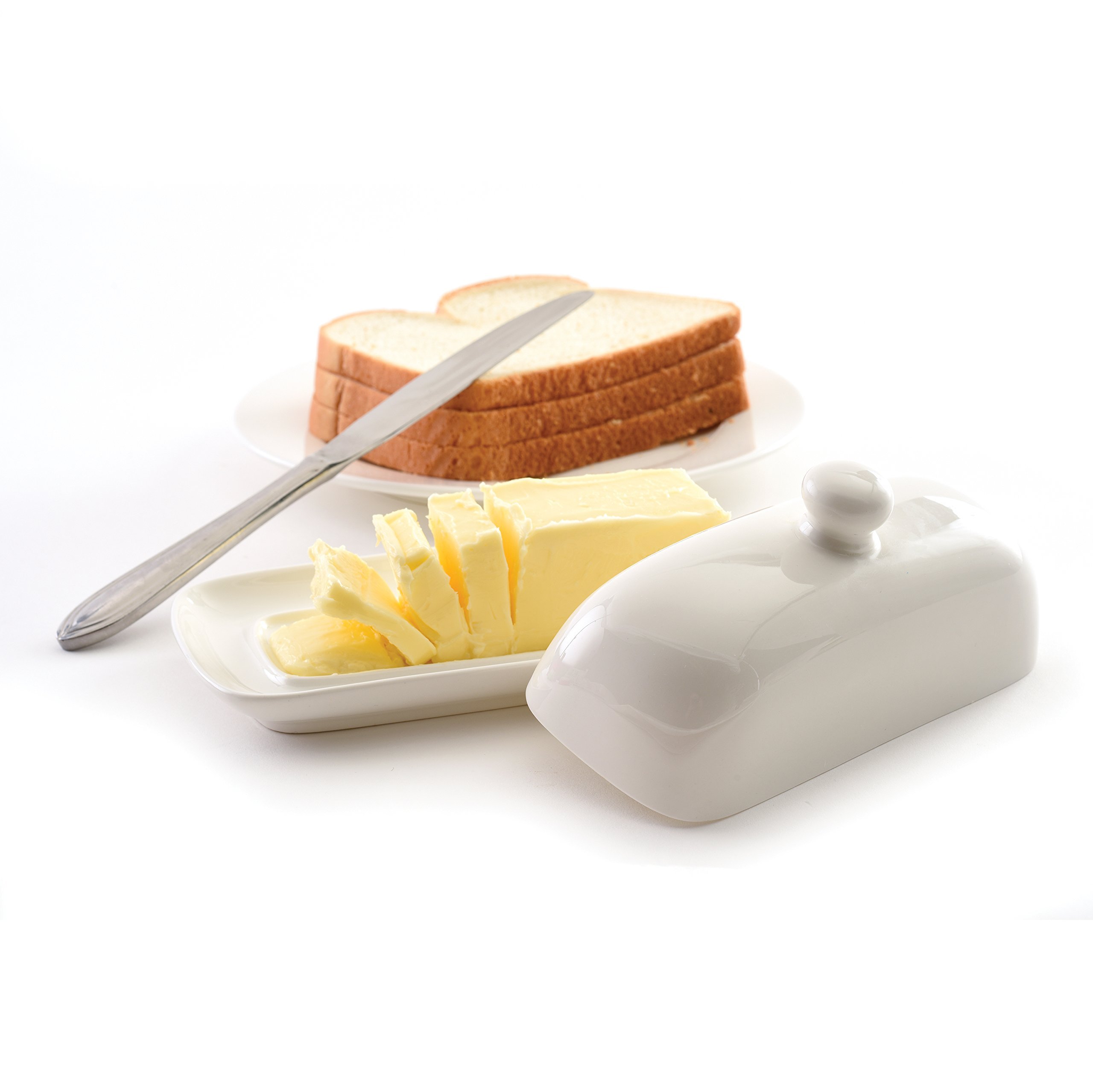 Norpro 8370 Porcelain Butter Dish with Lid