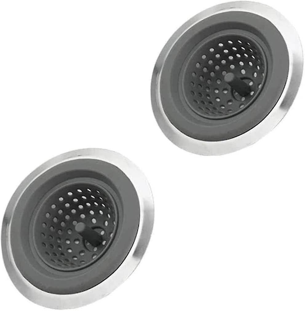 Silicone Sink Strainer， Sink Strainers， Flexible Silicone And Stainless Steel Kitchen Sink Drainer Baskets(2pcs) Niuniu