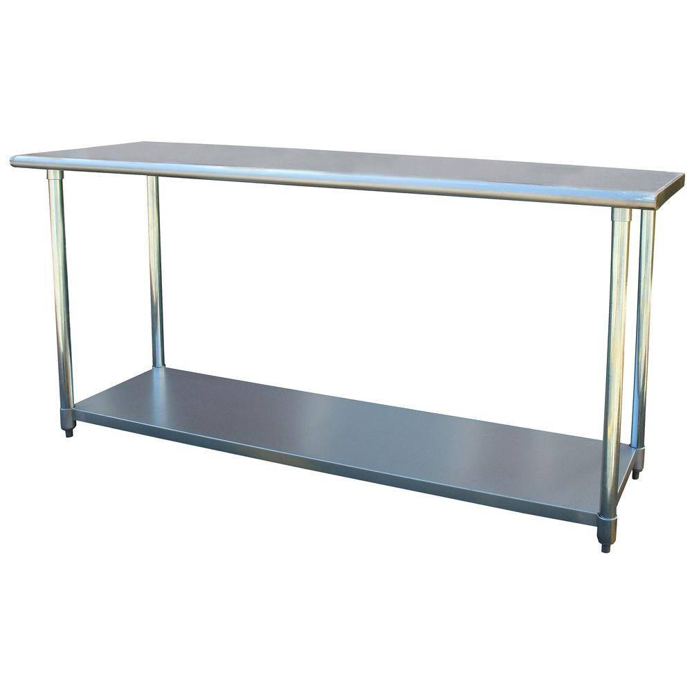 Sportsman 70 in. Stainless Steel Kitchen Utility Table with Bottom Shelf SSWTABLE72