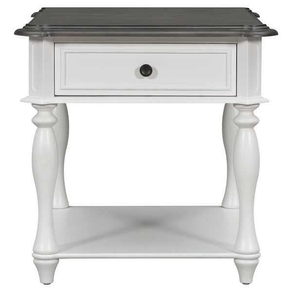 Side Table with Open Styled Shelf Large Storage Space