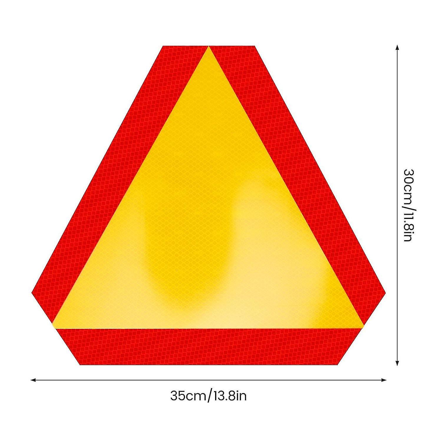 3pcs Transportation Slow Moving Vehicle Safety Sign With Reflective Triangle Sign Vehicle Reflectiv