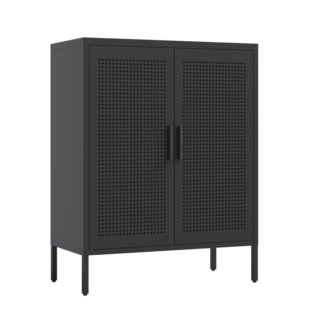 Steel Storage Cabinet with 2 Doors and 2 Adjustable Shelves