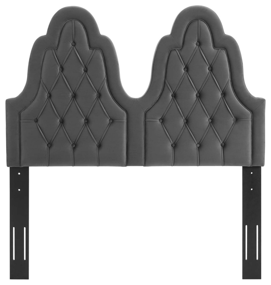 Augustine Tufted Performance Velvet Twin Headboard   Transitional   Headboards   by ShopFreely  Houzz