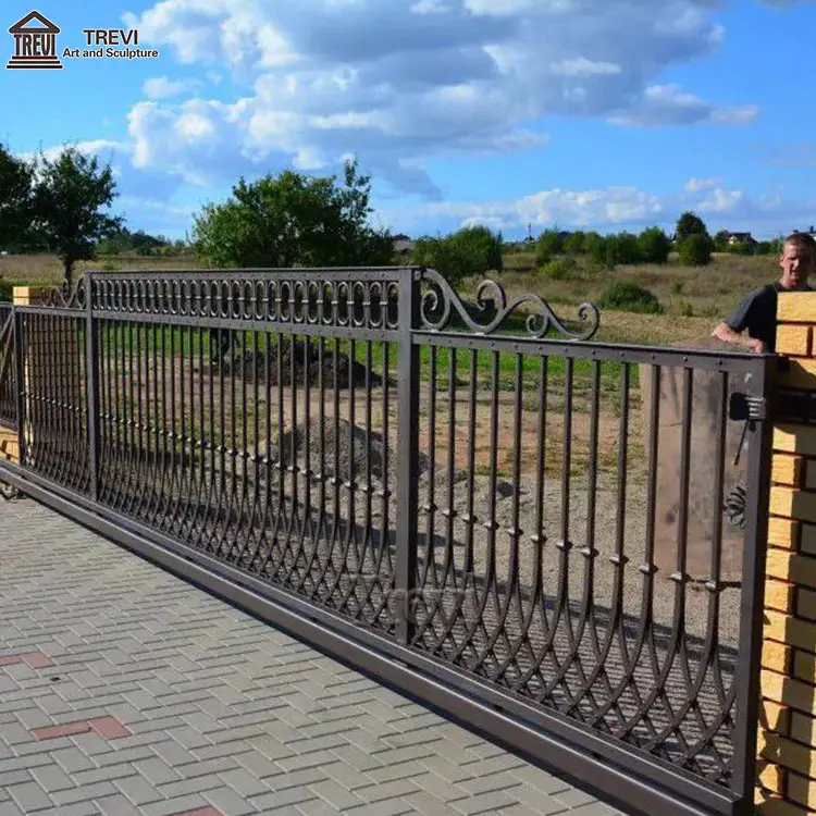 Metal Security Decorative Design Wrought Iron Front Door And Garden Gate Iron Fence For Sale