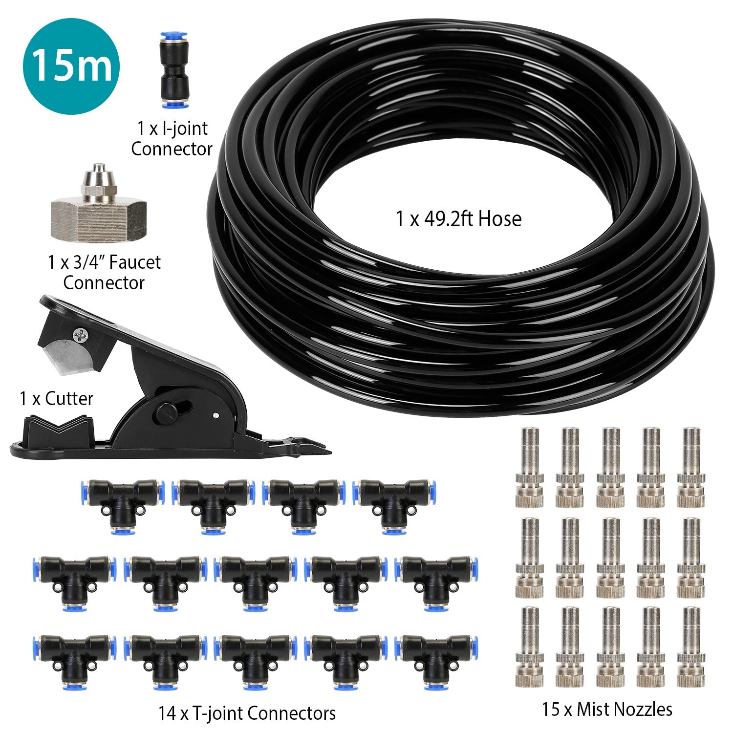 LakeForest 49.2ft Misting Cooling System Water Mister Nozzles Set