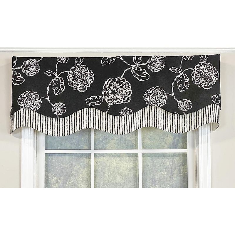 RLF Home Pouf Floral Glory Valance Rod Pocket， Layered.