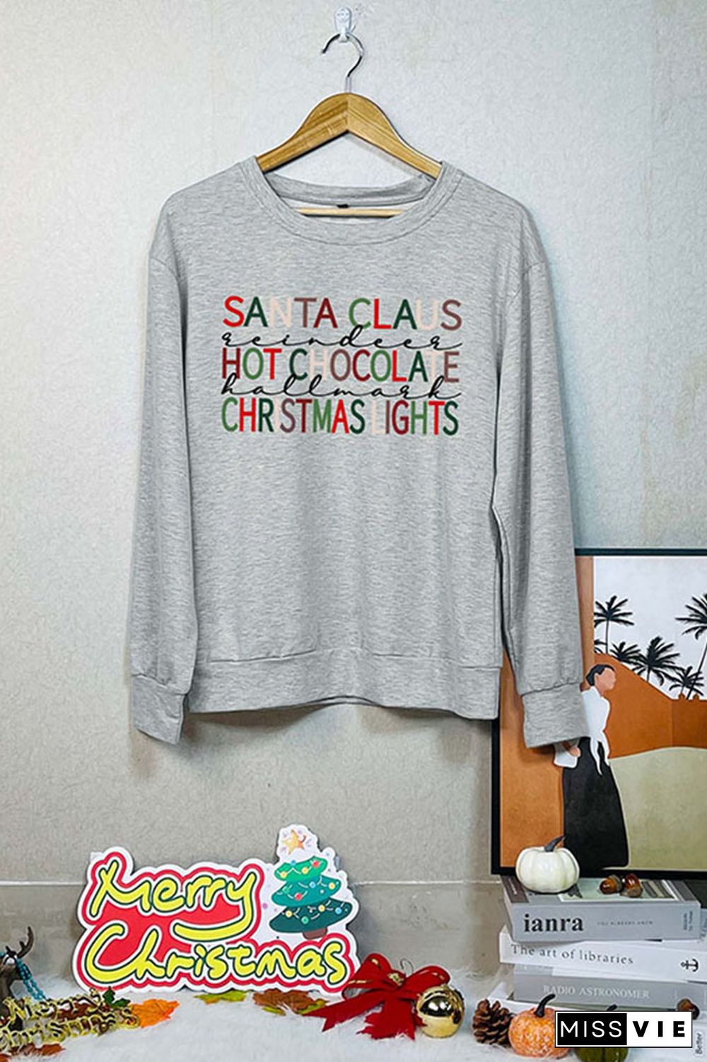 Santa Claus Hot Chocolate,Christmas Light Classic Crew Sweatshirt Wholesale