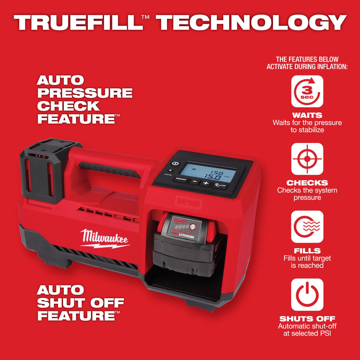 MW M18 18 V 150 psi Tire Inflator