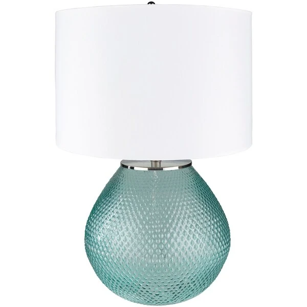 Permelia Sky Blue Hobnail Glass Table Lamp