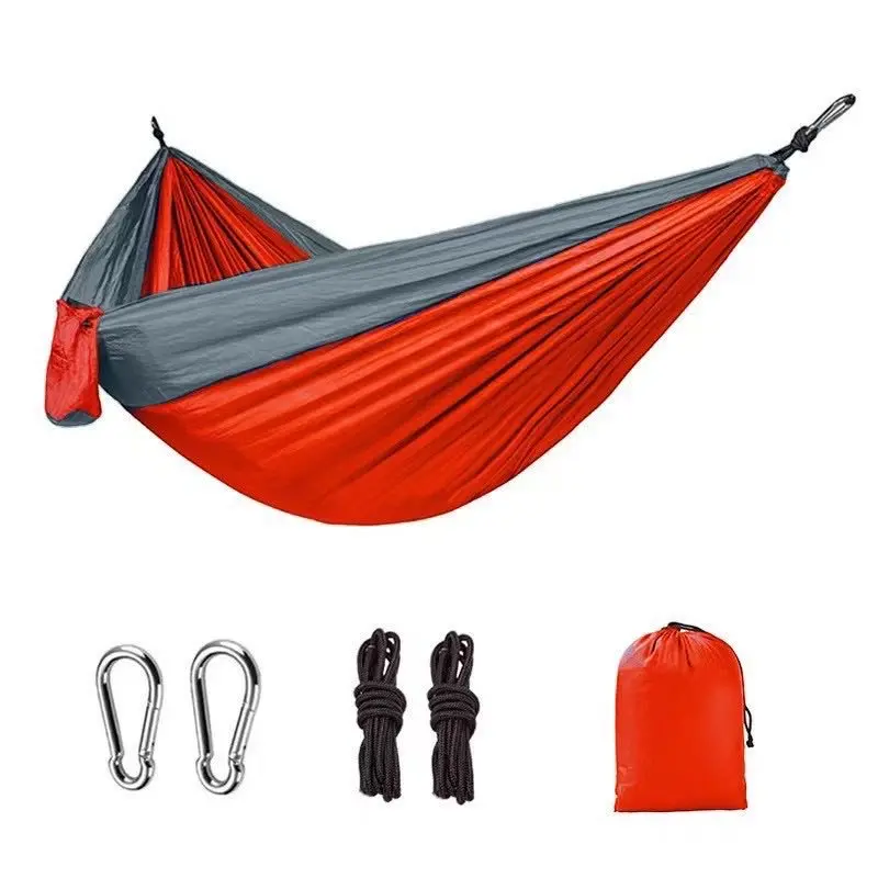 OEM 210T Nylon single double outdoor hiking Nylon Portable sewing hanging Parachute Camping Tent Hammock bed