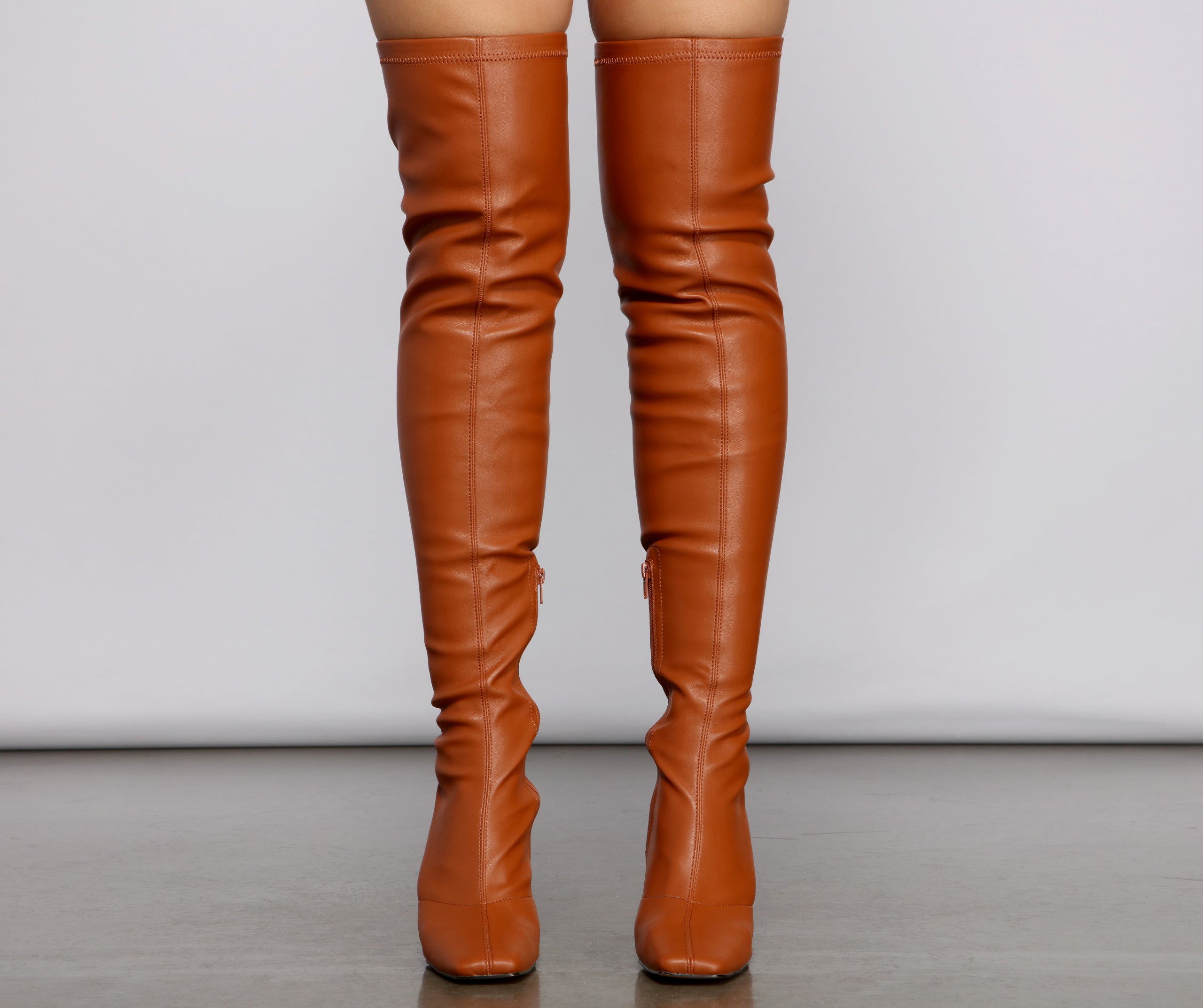 Level Up Thigh High Faux Leather Boots