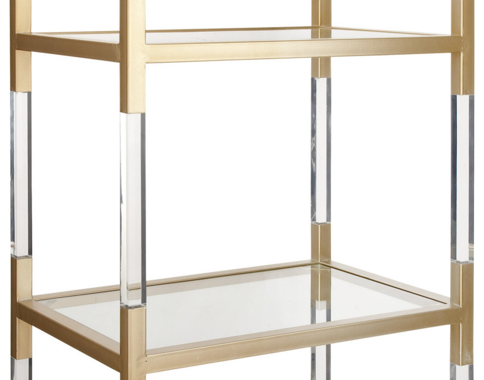 Contemporary Gold Acrylic Shelving Unit 56936   Contemporary   Bookcases   by Brimfield  ampMay  Houzz