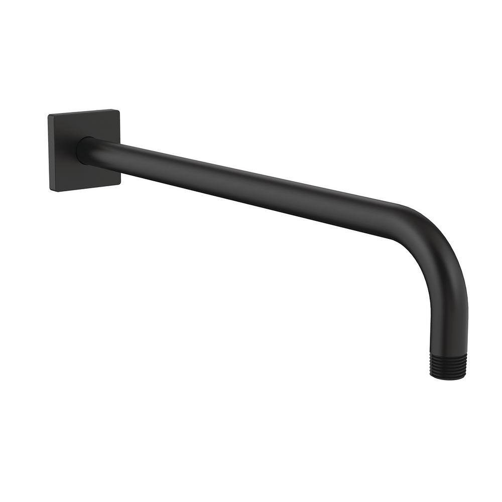 Speakman Lura 16 in. J-Shape Wall Mount Rain Shower Arm in Matte Black S-2572-MB