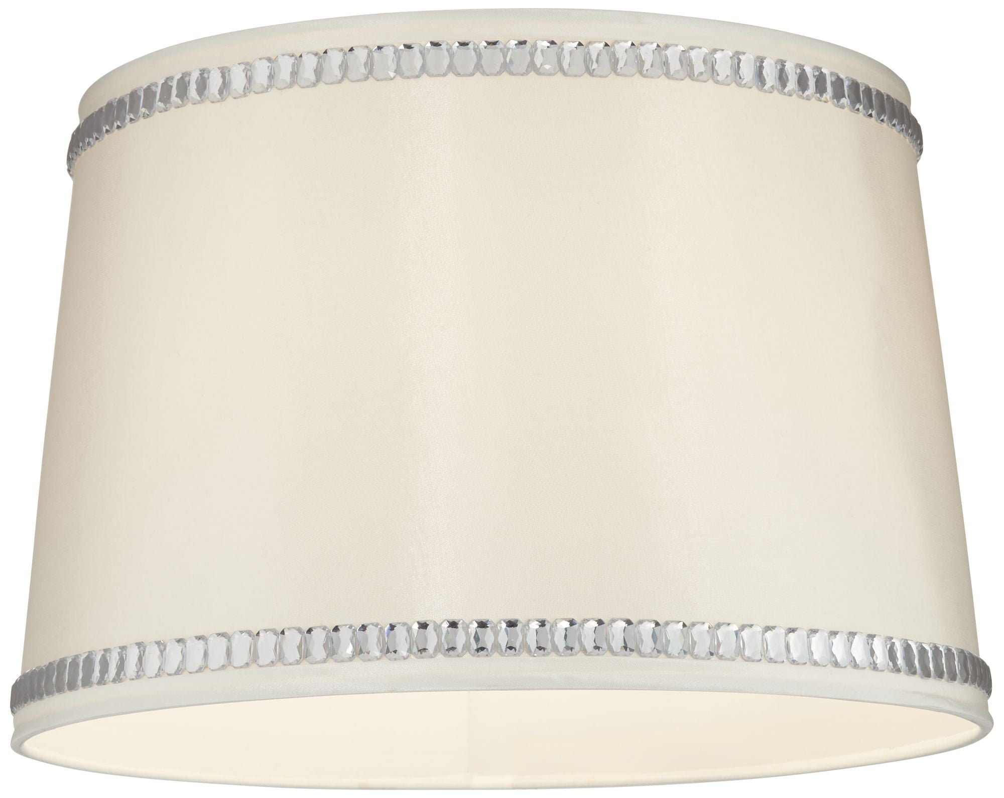 Springcrest White Medium Drum Lamp Shade with Crystal Trim 13