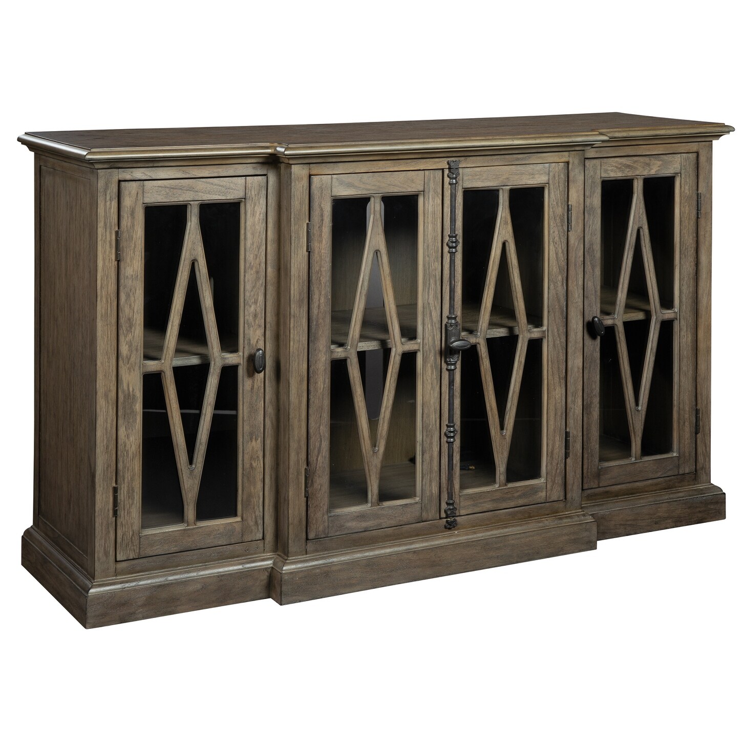 Hekman 4-door Wood Entertainment Center with Fret Doors