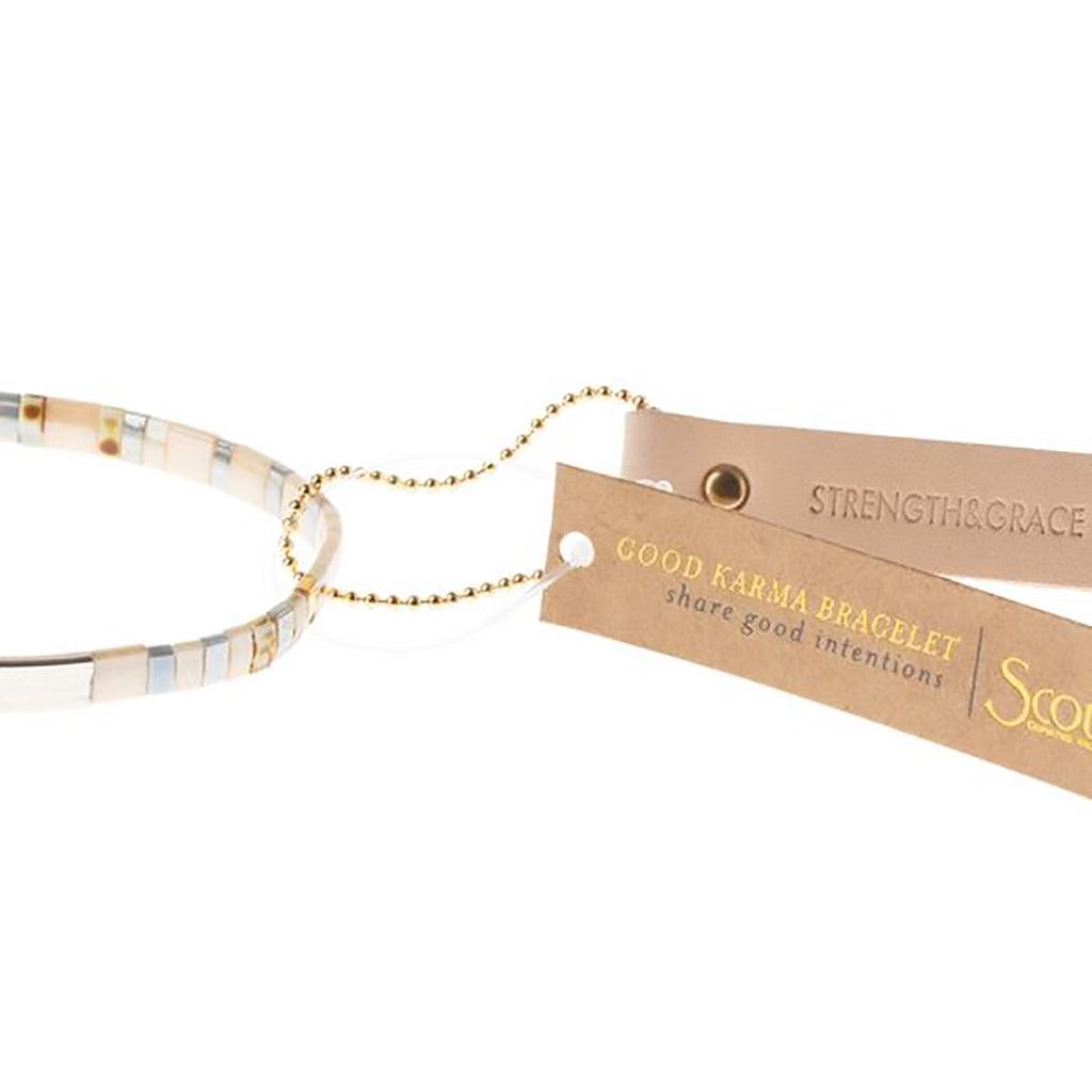 Scout Curated Wears  Good Karma Miyuki Bracelet | Strength & Grace - Ivory/Silver