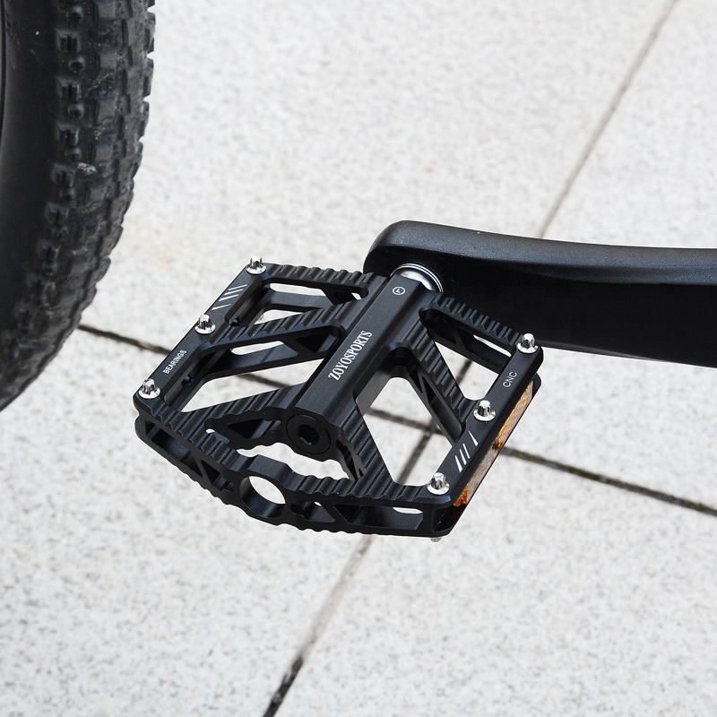 Flat Pedals With Reflectors Three Sealed Bearings Aluminium Mountain Bike Pedals High Strength Bike Part For Daily Use