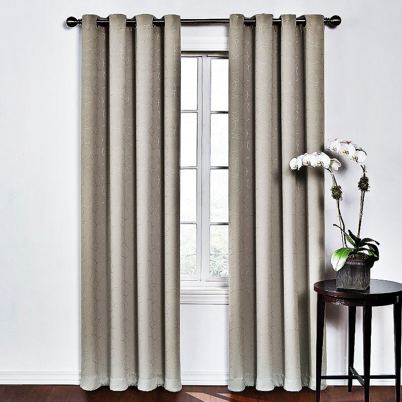 eclipse Round and Round Single Curtain Blackout 1-Panel Window Curtain