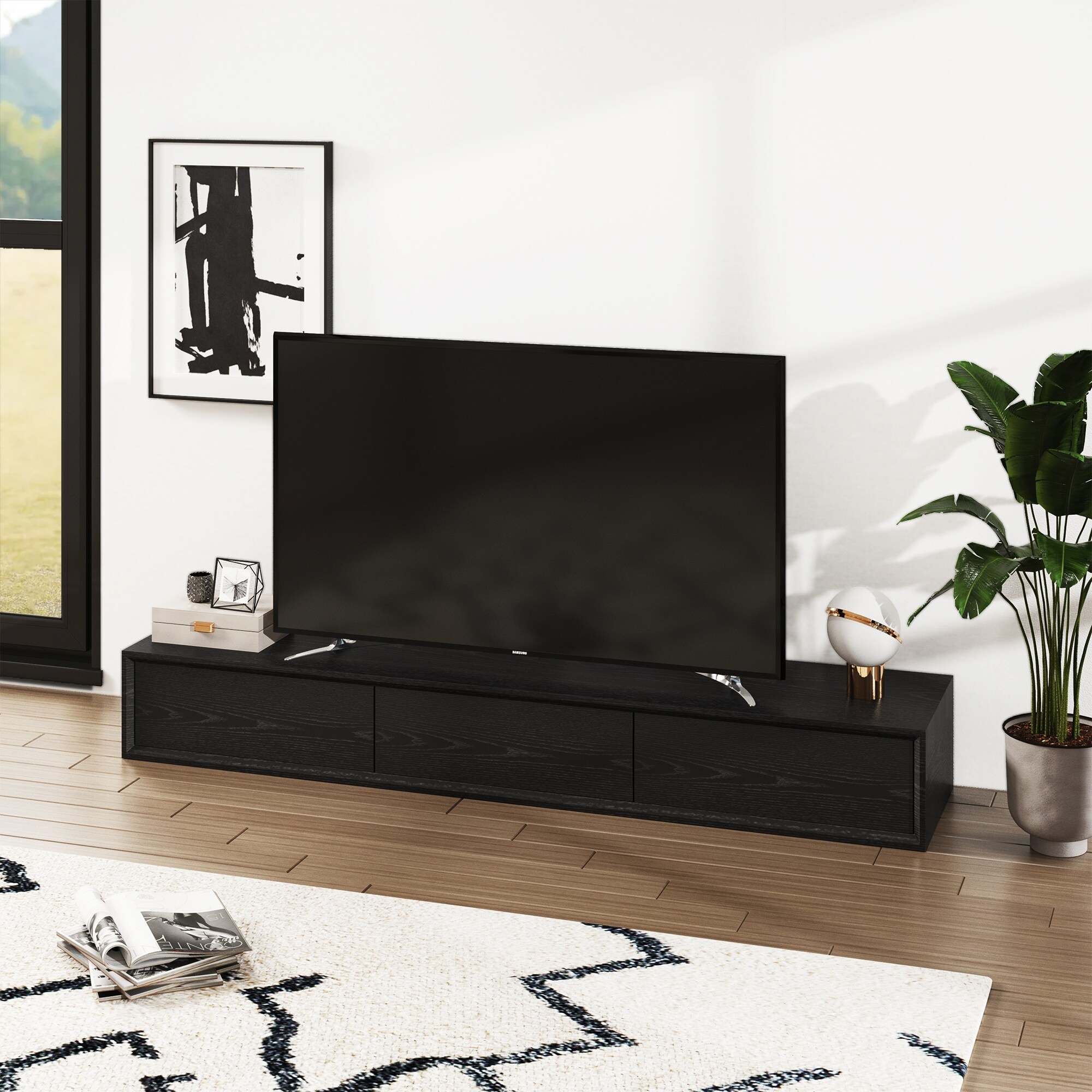 Anja Wood TV Stand for TV up to 80