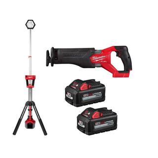 MW M18 FUEL GEN-2 18-Volt Lithium-Ion Brushless Cordless SAWZALL wTower Light Two 6 Ah HO Batteries 2821-20-2131-20-48-11-1862